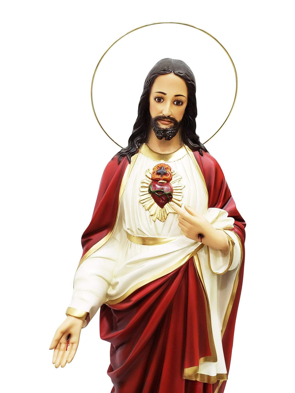 Imagem do Sagrado Coração de Jesus em Pó de Mármore 82 cm com Olhos de Vidro