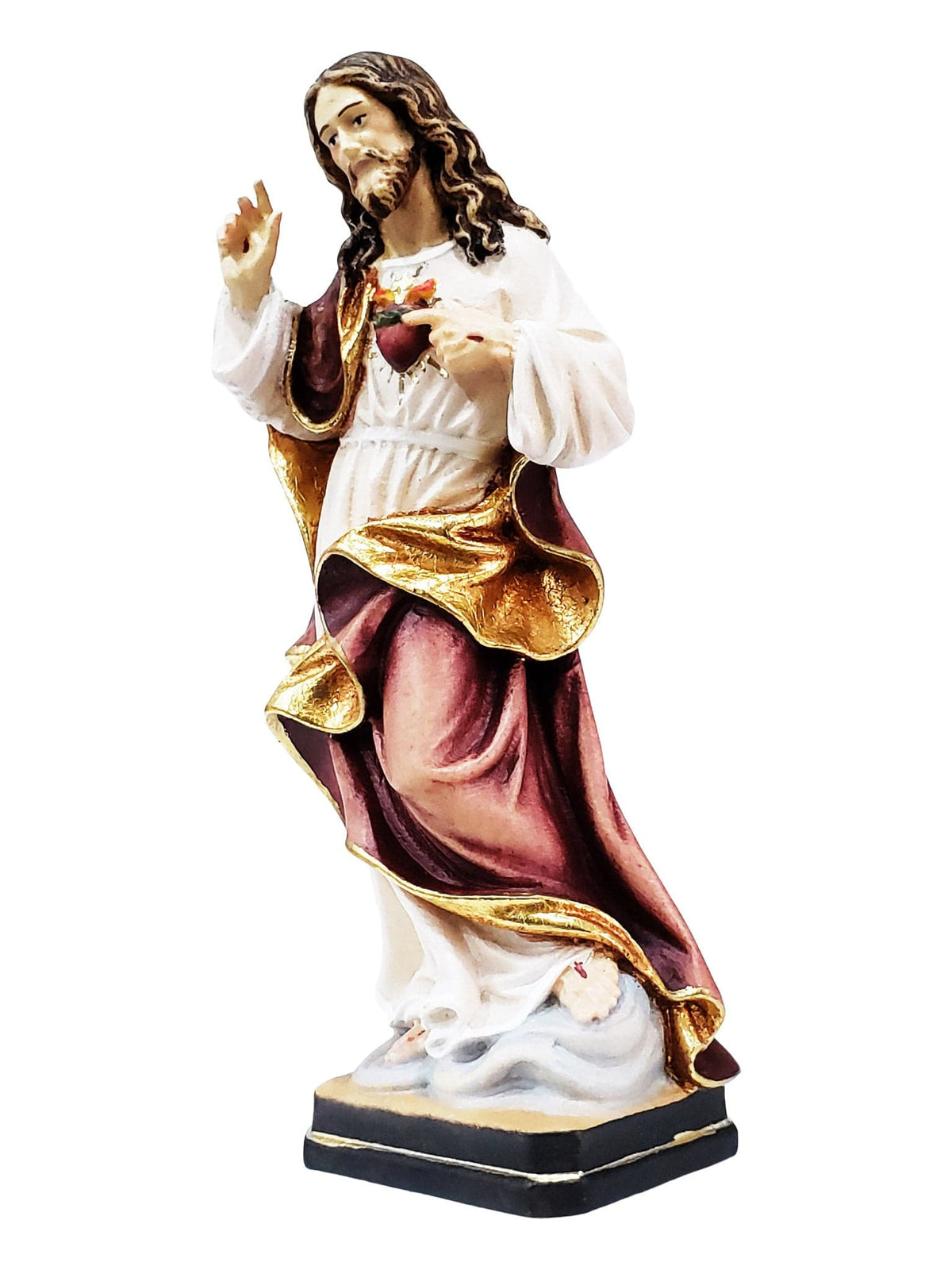 Imagem do Sagrado Coração de Jesus em Madeira Italiana 15cm