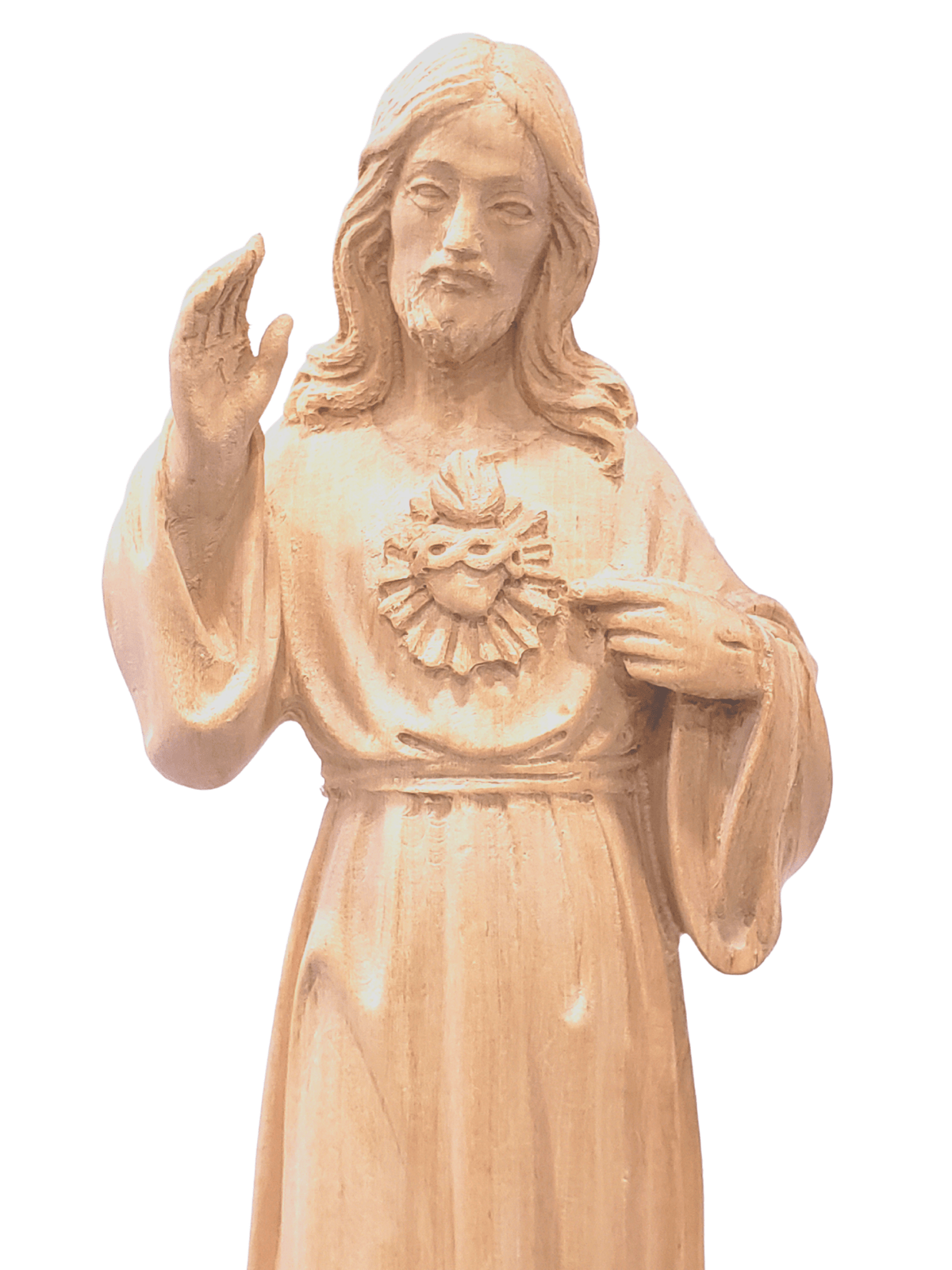 Imagem Sagrado Coração de Jesus 30 cm de Madeira Natural