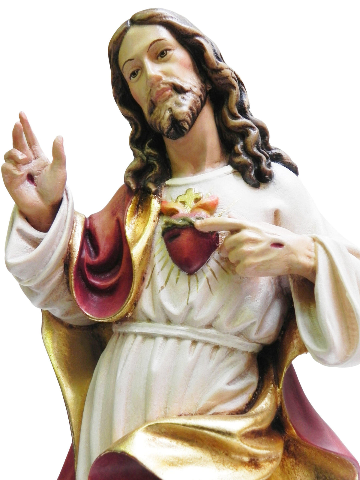 Imagem do Sagrado Coração de Jesus de Madeira Italiana 40 cm