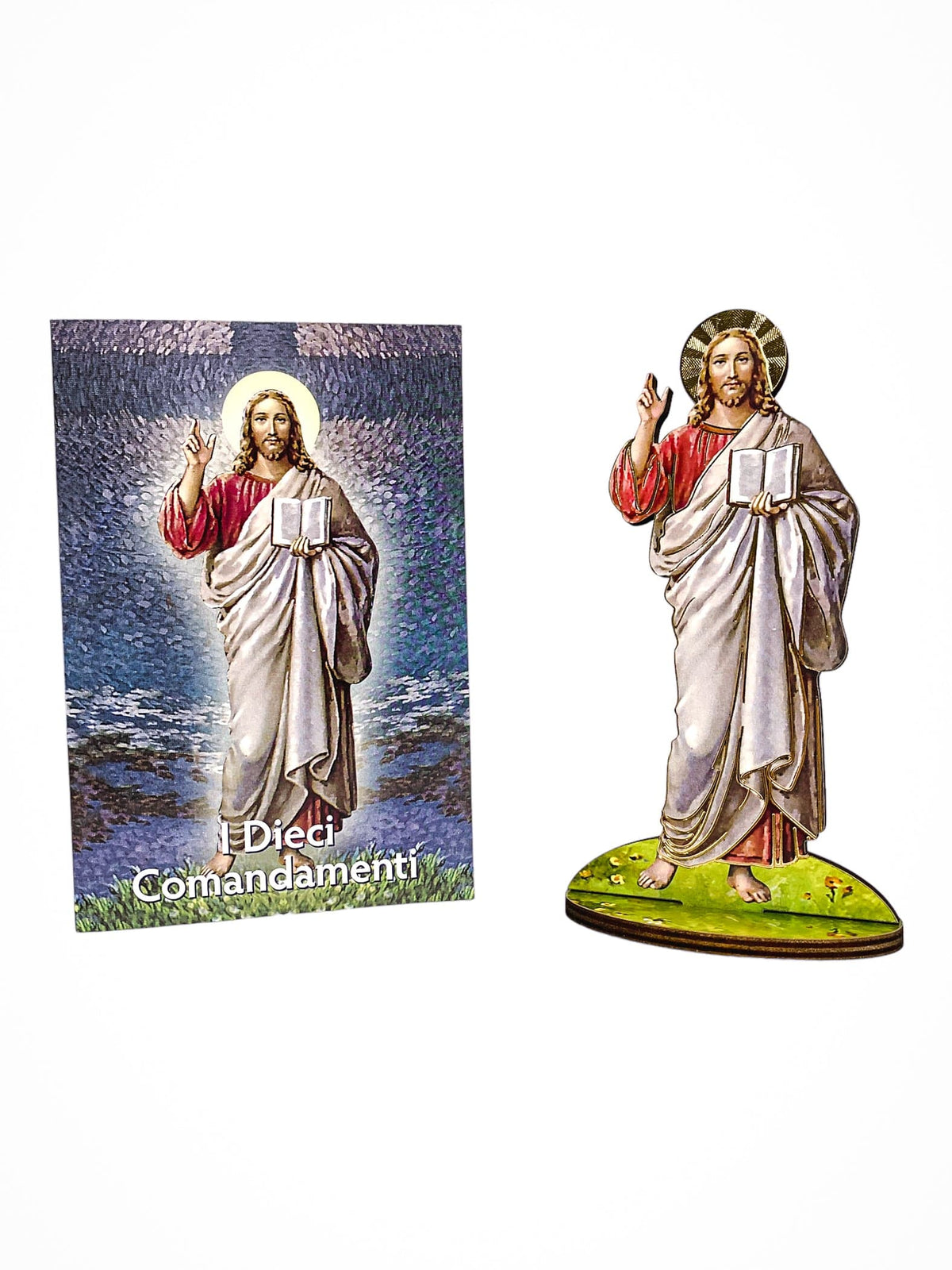 Imagem Italiana Bidimensional Jesus com os Mandamentos