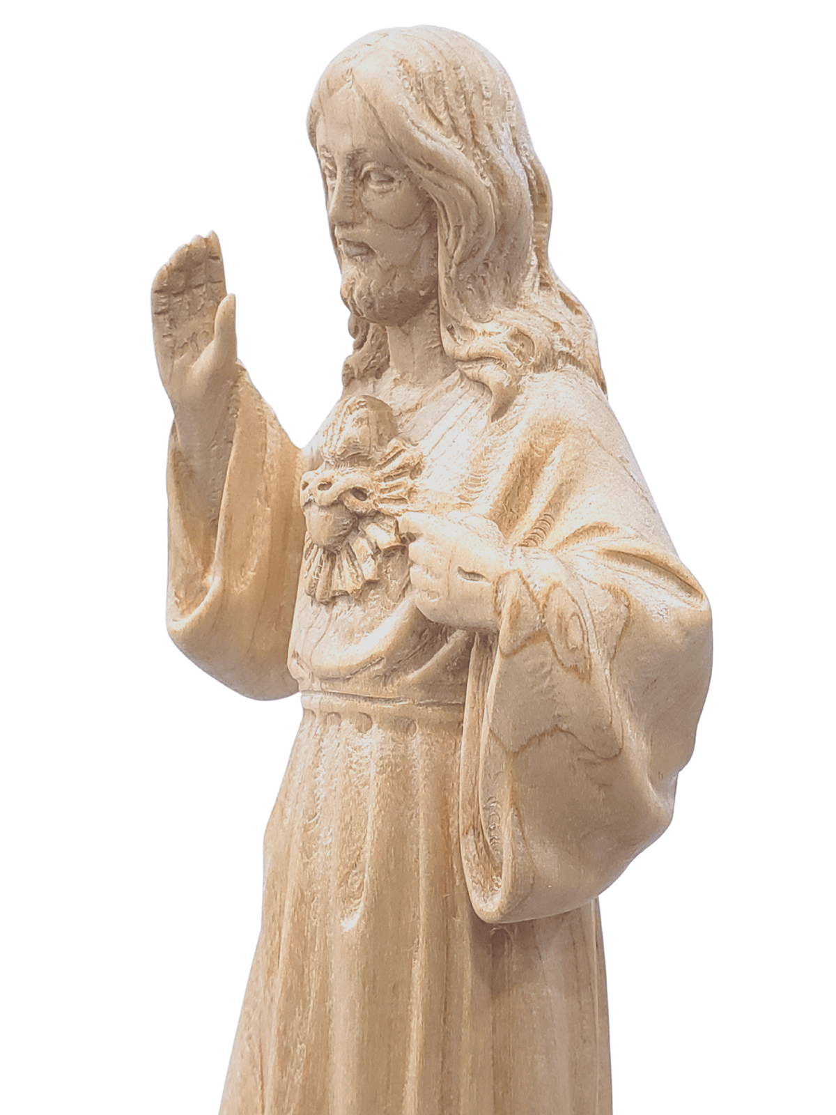 Imagem Sagrado Coração de Jesus de Madeira Natural 20 cm
